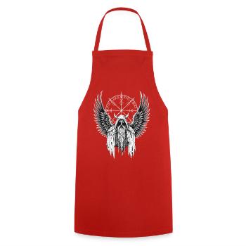 Göttervater - Odin - Kochschürze - Rot - Vorne - AI Model Male 185 dark (185cm)