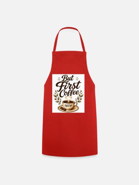 but_first_cafe - Tablier de cuisine - rouge