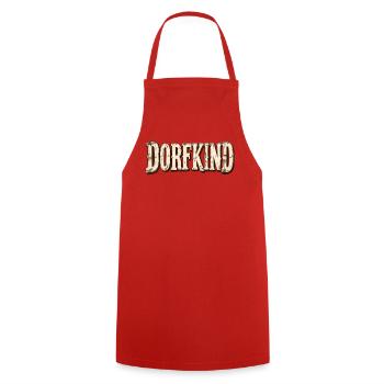 Dorfkind Retro Typografie im Western-Stil - Kochschürze - Rot - Vorne - AI Model Male 185 dark (185cm)