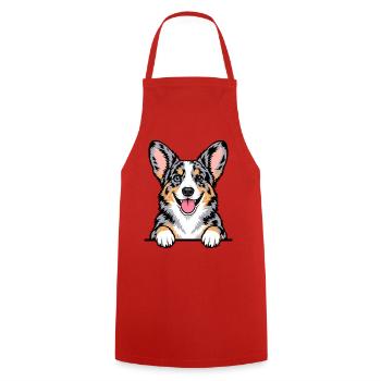 Cardigan Welsh Corgi - Kochschürze - Rot - Vorne - AI Model Male 185 dark (185cm)