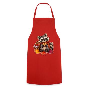 Herbst-Waschbär-Picknick - Kochschürze - Rot - Vorne - AI Model Male 185 dark (185cm)