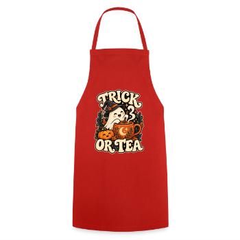 Trick oder Tee - Kochschürze - Rot - Vorne - AI Model Male 185 dark (185cm)
