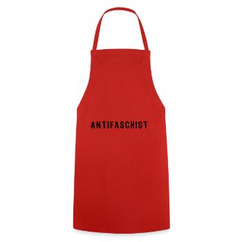 ANTIFA ANTIFASCISTE - Tablier de cuisine - rouge - Devant - AI Model Male 185 dark (185cm)