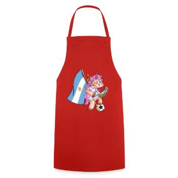 Licorne du parti argentin - Tablier de cuisine - rouge - Devant - AI Model Male 185 dark (185cm)