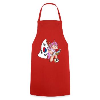 Licorne du parti sud-coréen - Tablier de cuisine - rouge - Devant - AI Model Male 185 dark (185cm)