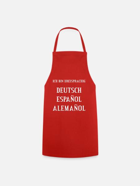Spanier deutsch-spanisch alemanol Geschenk - Kochschürze - Rot