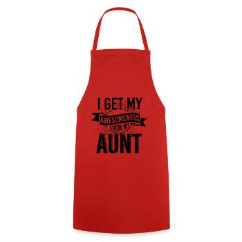 I get my awesomeness from my Aunt - Tablier de cuisine - rouge - Devant - AI Model Male 185 dark (185cm)