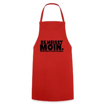 Moin Moin Sabbel-Spaß - Kochschürze - Rot - Vorne - AI Model Male 185 dark (185cm)