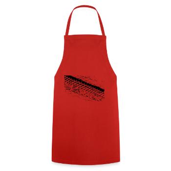 Tire track run over offroad - Cooking Apron - red - Front - AI Model Male 185 dark (185cm)