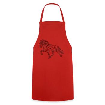 Isi en tölt noir - Tablier de cuisine - rouge - Devant - AI Model Male 185 dark (185cm)