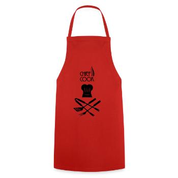 Cook Apron - Cooking Apron - red - Front - AI Model Male 185 dark (185cm)