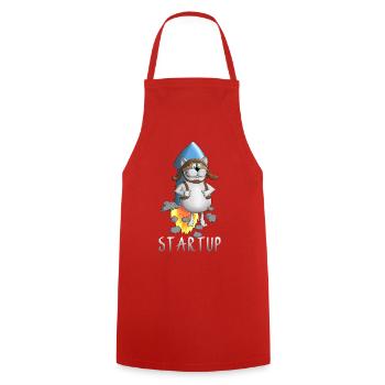 coole Startup Rakete - Kochschürze - Rot - Vorne - AI Model Male 185 dark (185cm)