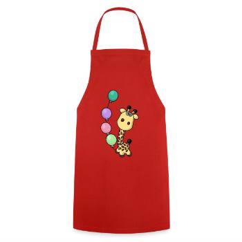 fête de naissance heureuse - girafe de naissance - Tablier de cuisine - rouge - Devant - AI Model Male 185 dark (185cm)