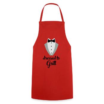Tablier de cuisine drôle pour hommes - Tablier de cuisine - rouge - Devant - AI Model Male 185 dark (185cm)