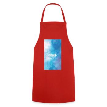 Abstraktes aquatisches Sommerdesign~Sommer~ - Kochschürze - Rot - Vorne - AI Model Male 185 dark (185cm)