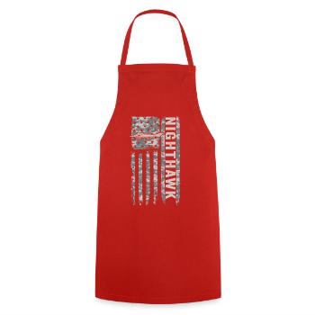 Nighthawk American Flag Military Camouflage F117 - Cooking Apron - red - Front - AI Model Male 185 dark (185cm)