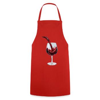 Red Wine Stream in Glass - Cooking Apron - red - Front - AI Model Male 185 dark (185cm)