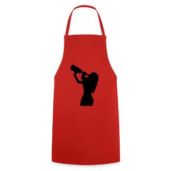 drinking girl bottle - Cooking Apron - red - Front - AI Model Male 185 dark (185cm)