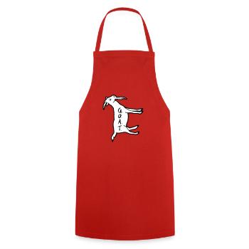 Goat 90 ° left - Cooking Apron - red - Front - AI Model Male 185 dark (185cm)