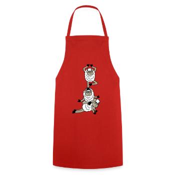 Tired_Sad_Sleepy_Sheep_Yoga_Meditating_5 - Cooking Apron - red - Front - AI Model Male 185 dark (185cm)