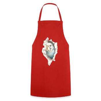 Perruche ondulée - Tablier de cuisine - rouge - Devant - AI Model Male 185 dark (185cm)