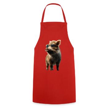 Wild boar Wild boar Wild boar Pig Hunter - Cooking Apron - red - Front - AI Model Male 185 dark (185cm)