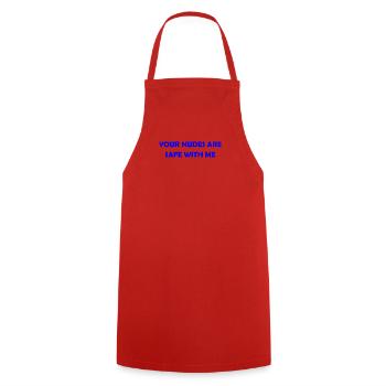 Nur vertrauliche Vibes - Kochschürze - Rot - Vorne - AI Model Male 185 dark (185cm)