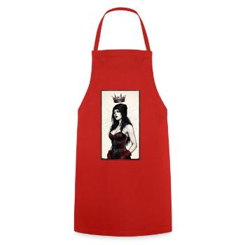 Gothic Queen in Corset - Cooking Apron - red - Front - AI Model Male 185 dark (185cm)