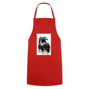 Eagle Animal Eagle Bald Eagle Black and White - Cooking Apron - red - Front - AI Model Male 185 dark (185cm)