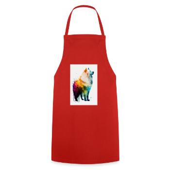 Samoyède Chien Pet Chiens Arc-en-ciel - Tablier de cuisine - rouge - Devant - AI Model Male 185 dark (185cm)