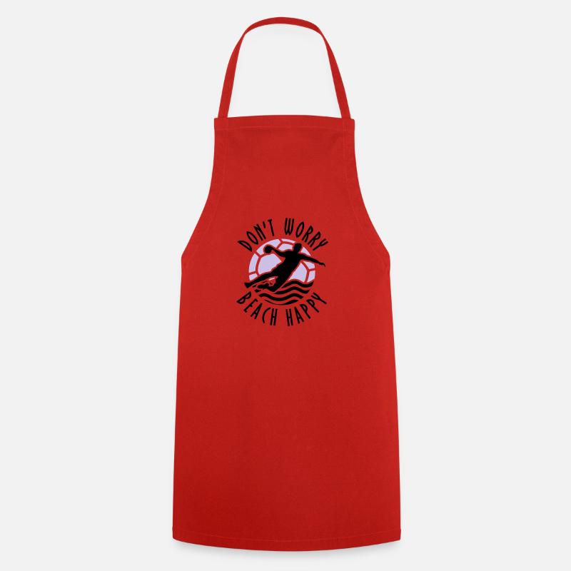 Don # t Worry Beach Happy beach handball - Tablier de cuisine - rouge