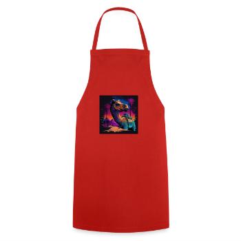 Camel aux couleurs néon, synthwave / 80s - Tablier de cuisine - rouge - Devant - AI Model Male 185 dark (185cm)