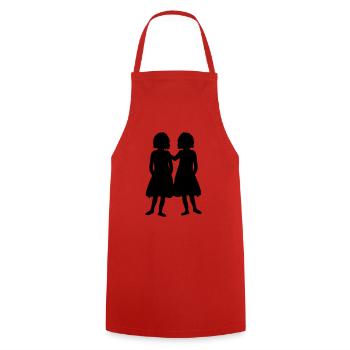 twins sisters 2 friends best friends t - Cooking Apron - red - Front - AI Model Male 185 dark (185cm)