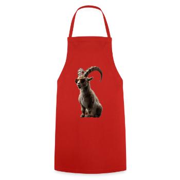 Steinbock Ziege Alpensteinbock Capricorn Ziegen - Kochschürze - Rot - Vorne - AI Model Male 185 dark (185cm)