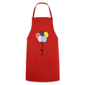ANNIVERSARY. HAPPY BIRTHDAY. HAPPY BIRTHDAY. - Cooking Apron - red - Front - AI Model Male 185 dark (185cm)