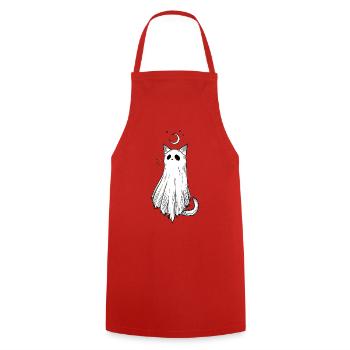 Chat du brouillard au clair de lune - Tablier de cuisine - rouge - Devant - AI Model Male 185 dark (185cm)