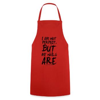 Nail salon fingernail nail polish - Cooking Apron - red - Front - AI Model Male 185 dark (185cm)