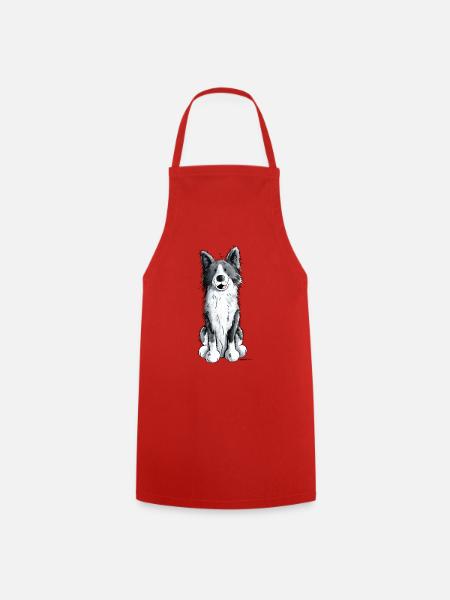 Fröhlicher Border Collie - Kochschürze - Rot