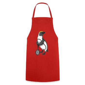 Pinguin Tennis Tennisschläger - Kochschürze - Rot - Vorne - AI Model Male 185 dark (185cm)