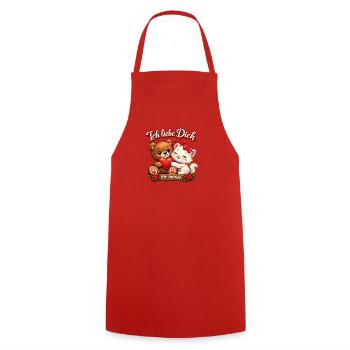 Valentine's Day Gift – I Love You Forever - Cooking Apron - red - Front - AI Model Male 185 dark (185cm)