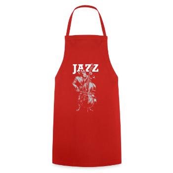 Jazz Monkey spielt Kontrabass - Kochschürze - Rot - Vorne - AI Model Male 185 dark (185cm)