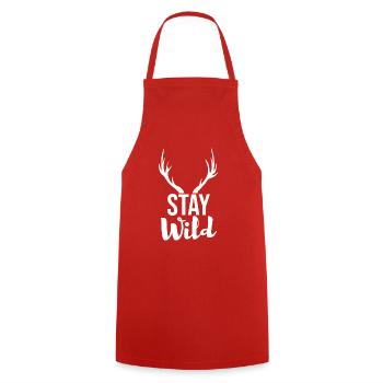 Stay Wild - Kochschürze - Rot - Vorne - AI Model Male 185 dark (185cm)