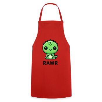 Mignon Dino T-Rex Chibi Rawr - Tablier de cuisine - rouge - Devant - AI Model Male 185 dark (185cm)