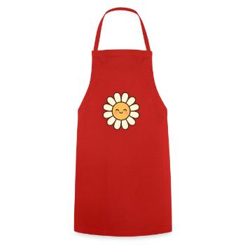 Daisy Radiant Smile - Cooking Apron - red - Front - AI Model Male 185 dark (185cm)