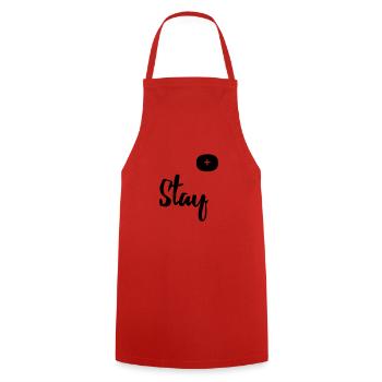 Stay Positive - Cooking Apron - red - Front - AI Model Male 185 dark (185cm)