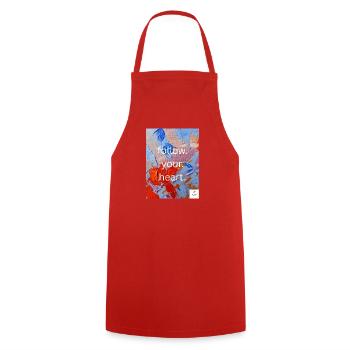 follow. your. heart I statementstyles I uniquewear - Cooking Apron - red - Front - AI Model Male 185 dark (185cm)