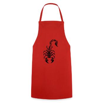 Tribal Scorpion - Cooking Apron - red - Front - AI Model Male 185 dark (185cm)