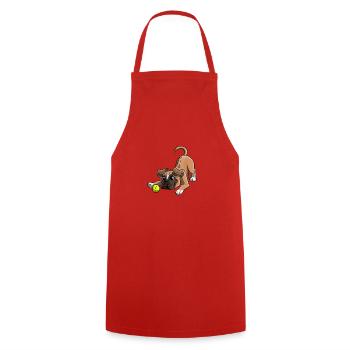 Le plus mignon Boxer - Tablier de cuisine - rouge - Devant - AI Model Male 185 dark (185cm)