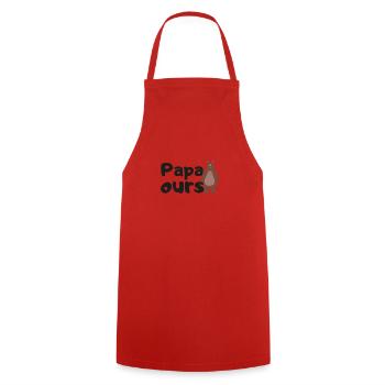 Papa ours - Tablier de cuisine - rouge - Devant - AI Model Male 185 dark (185cm)
