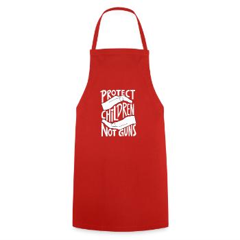 Protect Children Not Guns - Cooking Apron - red - Front - AI Model Male 185 dark (185cm)
